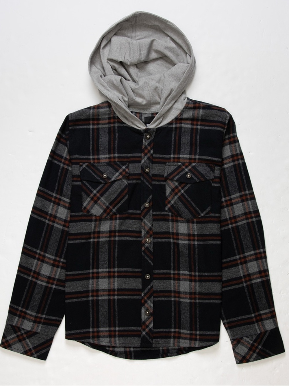 RSQ Hooded Flannel Button-Down Shirt